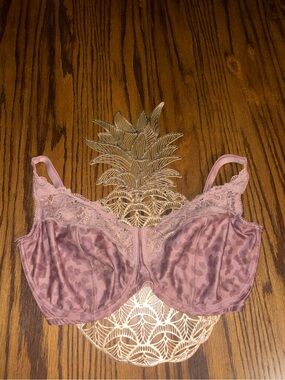 Delimira Leopard/cheeta unlined silky full coverage lace trim bra